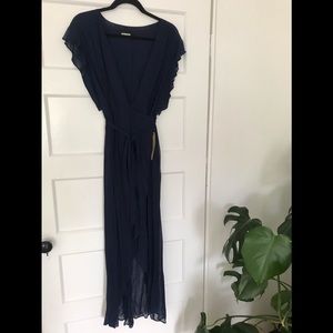 Reformation Wrap Dress in Navy